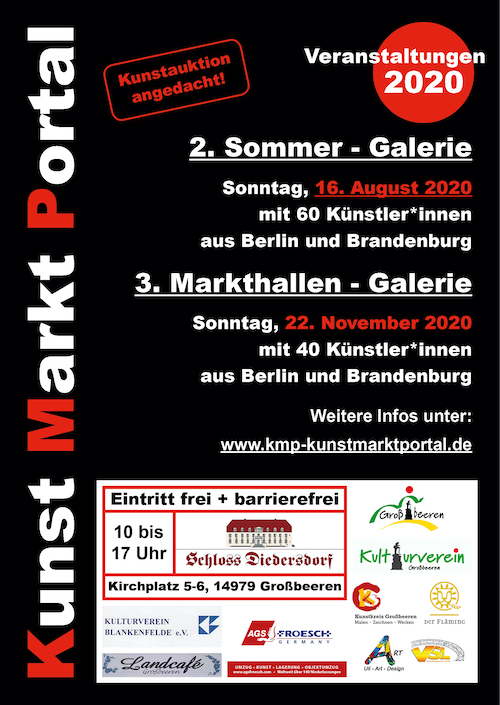 Flyer zur Sommergalerie im Schloss Diedersdorf